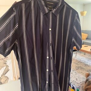 Banana Republic Men's Navy Striped Shirt